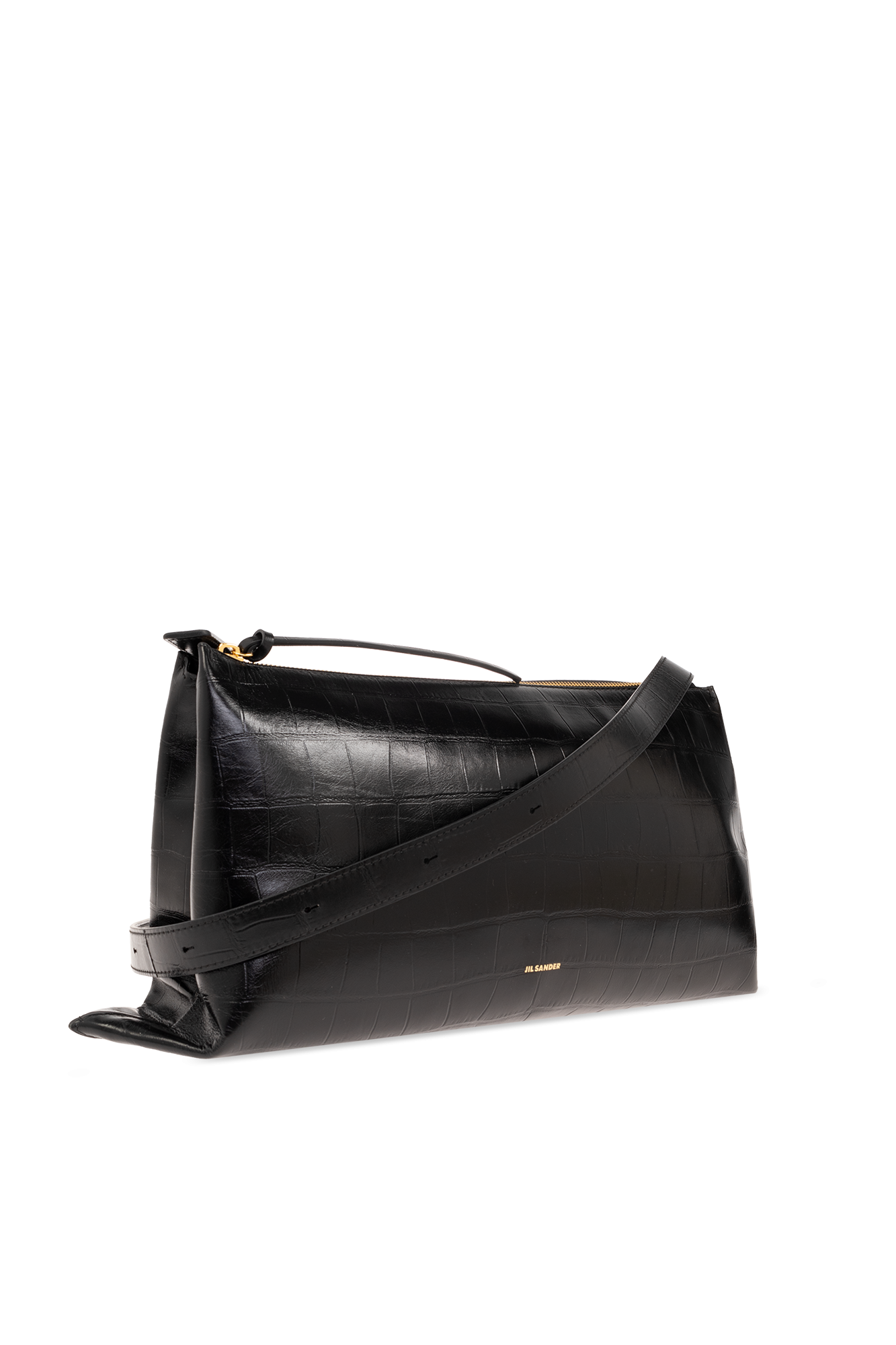 Black 'Empire' shoulder bag with logo JIL SANDER